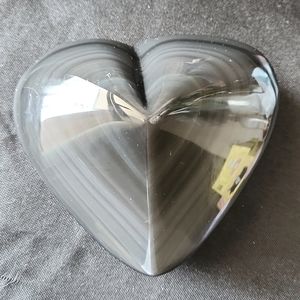 Rainbow obsidian heart crystal